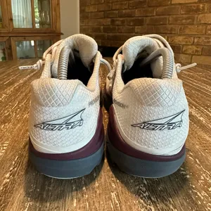 Altra Women's White Mesh Athletic Shoes with Maroon and Gray Accents thumbnail 11