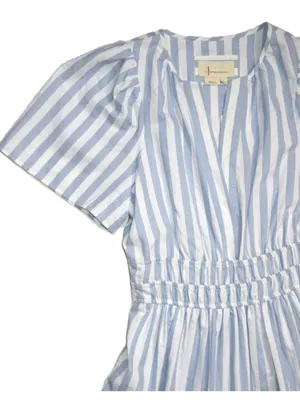 NWT Anthropologie Somerset Maxi in Sky Blue White Striped Cotton Tier Dress S thumbnail 4
