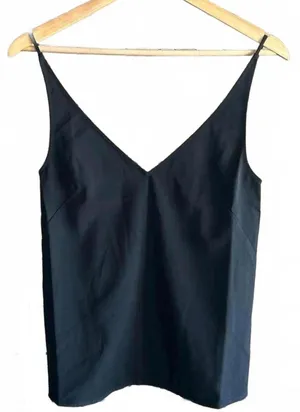 NWT - Thakoon Womens Tank Top Small Black Camisole V Neck Coquette thumbnail 1