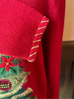Vintage tiara international ugly Christmas sweater large thumbnail 5