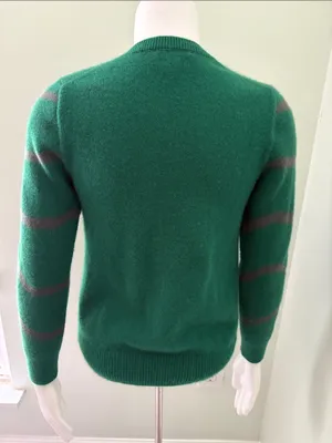 Quince Festive Green Sweater with Ornaments Small thumbnail 6