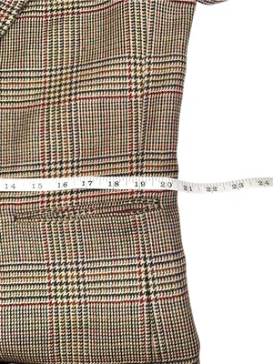 Vintage Brooks Brothers Single Button Plaid Wool Brown Blazer 14 thumbnail 6