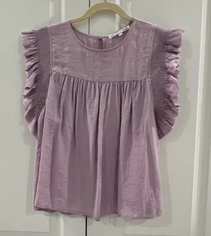 Lavender ruffle sleeve English Factory top thumbnail 1