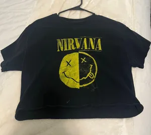 Nirvana Cropped Graphic Band T-Shirt thumbnail 1