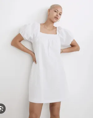 White Puff Sleeve Dress thumbnail 1