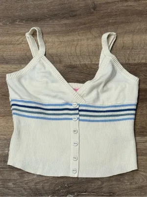 Edikted Miya Stripey Ribbed Knit Tank Top Women’s Small thumbnail 2