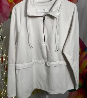 N206. White Avia hoodie with half zip thumbnail 1
