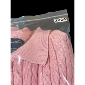 VTG Denim & Co Womens Small Pink Cable Knit Collared Button Up Cardigan Sweater thumbnail 11