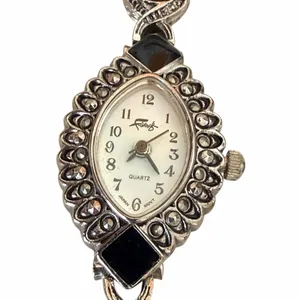 Fabergé Vintage Black Stone Marcasite Style Bracelet Watch thumbnail 9