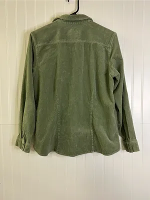 Cabela's Olive Green Corduroy Button-Up Shirt Size Large thumbnail 4