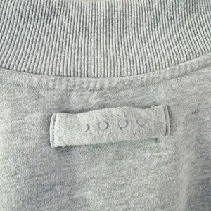 Acta Wear Essential Sweatshirt Ultra Crop Medium Gray Mock Neck Fleece Drawstring thumbnail 4
