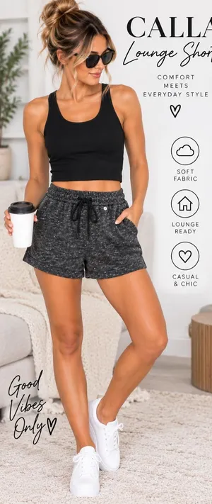CALIA by Carrie Underwood Charcoal Speckled Athletic Lounge Shorts Size Small thumbnail 1