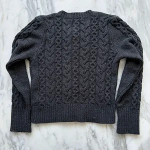 MAEVE By Anthropologie Charcoal Cable Knit Cardigan • Sz S thumbnail 5
