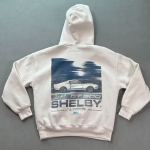 Hollister Shelby GT 500 Ford Hoodie Women's XS Cream Boxy Fit Cotton Blend Car thumbnail 1