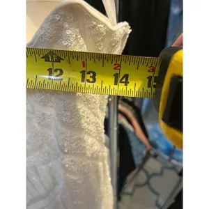 Jovani White Sequin‎ Geometric Chevron Strapless Formal Gown Sweetheart Slit 00 thumbnail 5