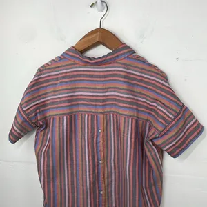 Madewell Womens Courier Button Back Shirt Rainbow Stripe Oversized size XS thumbnail 5