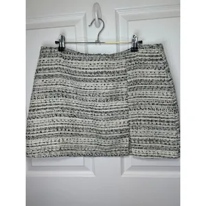 NWT‎ Altar'd State Boucle Tweed Mini Skirt White Gold Career Party Holiday XL thumbnail 2