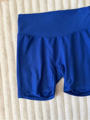 Skatie Royal Blue High-Waist Bike Shorts thumbnail 2