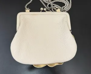 BRIGHTON Ivory Beige 3D Leather Flower Convertible Coin Purse Wallet Crossbody thumbnail 2