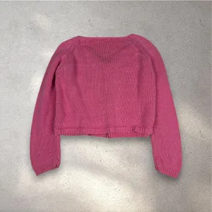 VTG Pierre Cardin Knit Cardigan Women's XL Pink Crop Linen Coquette Preppy Y2K thumbnail 3