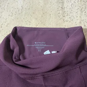 Athleta Salutation Stash Rib Flare Pants Purple High Rise Yoga‎ S/T 467898-00 thumbnail 6