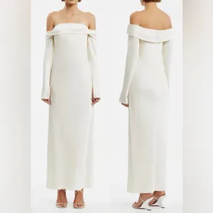 NEW Significant Other Nadia Off the Shoulder Long Sleeve Satin Maxi Dress sz 6 thumbnail 2