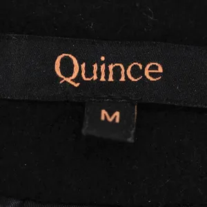 Quince 100% Merino Wool Collarless Cropped Button Front Structured Jacket Black thumbnail 2