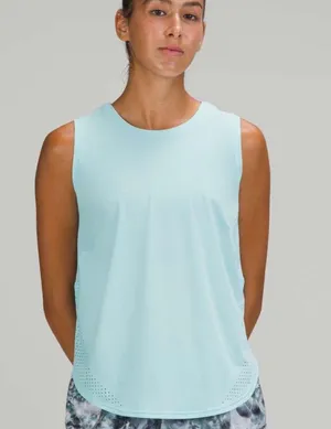 High Neck Split Hem Run Tank Icing Blue thumbnail 1