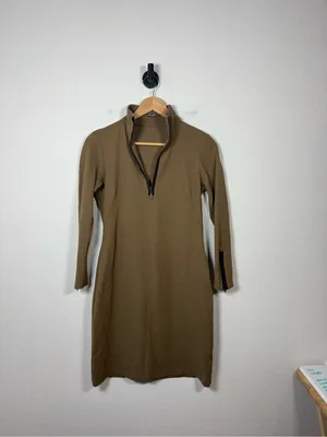 J. McLaughlin Bedford Ponte Quarter Zip Sheath Dress Brown Size S thumbnail 6