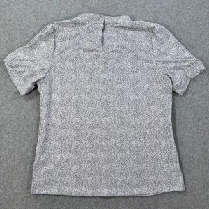 Adrianna Papell Dotted Short Sleeve Blouse Women's Medium Ruffle Collar White thumbnail 8