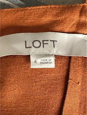 LOFT sleeveless ruffled hem romper Size 4 linen-blend rust coastal summer thumbnail 8