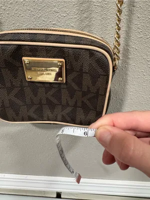 Michael Kors Brown Monogram Crossbody with Tan Trim thumbnail 10