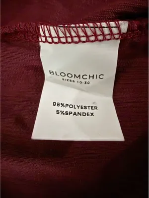 Bloomchic NEW Corduroy Dress Size 26 Red Maroon Flare Trumpet Pleated Coquette thumbnail 9