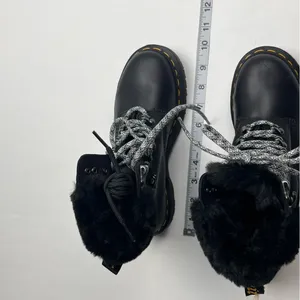 Dr. Martens 1460 Serena Collar Combat Boot Black Leather Faux Fur Trim‎ SZ 5 NEW thumbnail 10