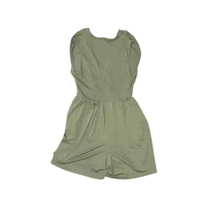 Cider Green Jersey V-Neck Ruched Romper Plus SZ 1XL One piece Casual Wear Shorts thumbnail 2