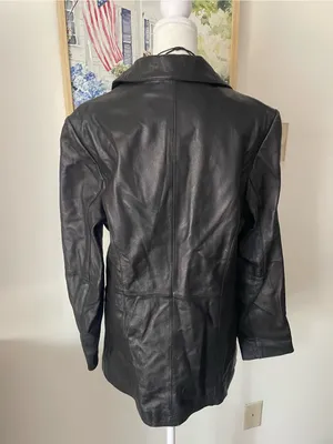 Wilsons Leather 90s Y2K Pelle Studio Black Sleek Jacket Medium thumbnail 8