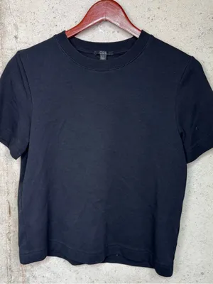 COS Black Short-Sleeve crop Crewneck Tee thumbnail 1