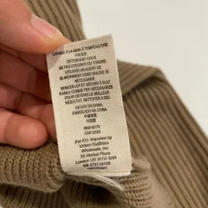 Free People Ribbed Knit V Neck Sweater XS Tan Fitted Cropped Boho thumbnail 8