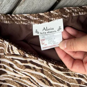 Vintage‎ brown animal print skirt size XL thumbnail 6