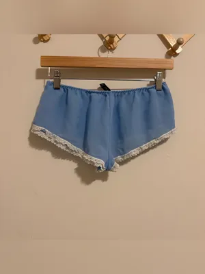Victoria's Secret Blue and White Lace Trim Sleep Shorts size Small thumbnail 5