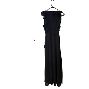 NWT Lulus Major‎ Elegance Black Sleeveless Ruffled Wrap Maxi Dress SZ SMALL thumbnail 6