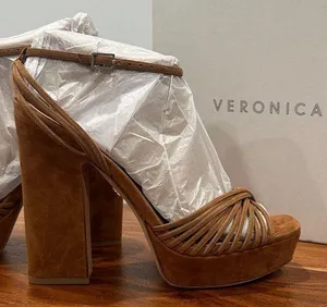 Veronica Beard Tan Platform Heels thumbnail 1