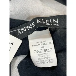 Anne Klein New York One Size Black White Floral Sheer Wrap Kimono Scarf NWT thumbnail 3