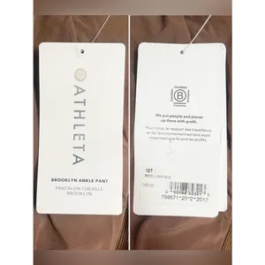 NWT Athleta Brooklyn Ankle Pant 12 Tall Mahogany Brown Travel Stretch Tapered thumbnail 8