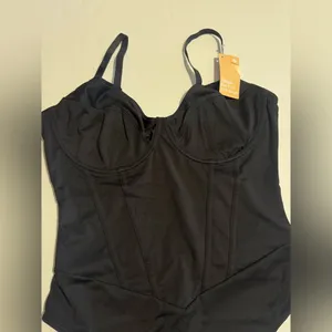 Popilush Corset Bodysuit Built in Bra V Neck Tummy Control Thong Shapewear NEW thumbnail 4
