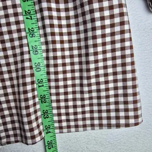 PrettyLittleThing Brown Gingham Peter Pan Collar‎ Ruffle Shirt Dress Size 8 thumbnail 9