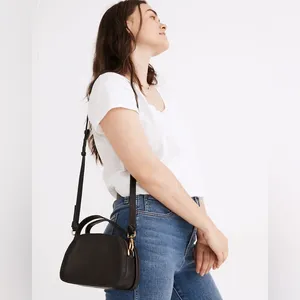 Madewell Sydney Black Leather Zip Top Small Crossbody Bag Convertible thumbnail 13