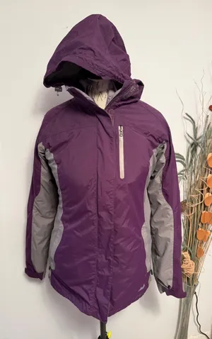 Cabelas Womens Primaloft Insulated Winter ski Jacket Purple Grey Hooded Small S‎ thumbnail 1