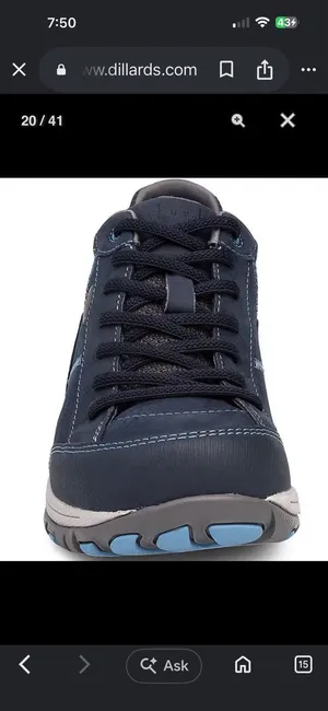 Dansko Paisley Hiking Shoes Womens 40 Navy Blue Waterproof Suede Vibram Sneakers thumbnail 12