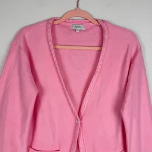 Avara‎ Jada Pink Braided Trim Knit Cardigan Size XS thumbnail 3